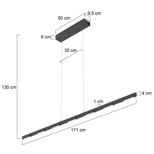 Steinhauer Bloc hanglamp – Ingebouwd (LED) – transparant en zwart - Image 6