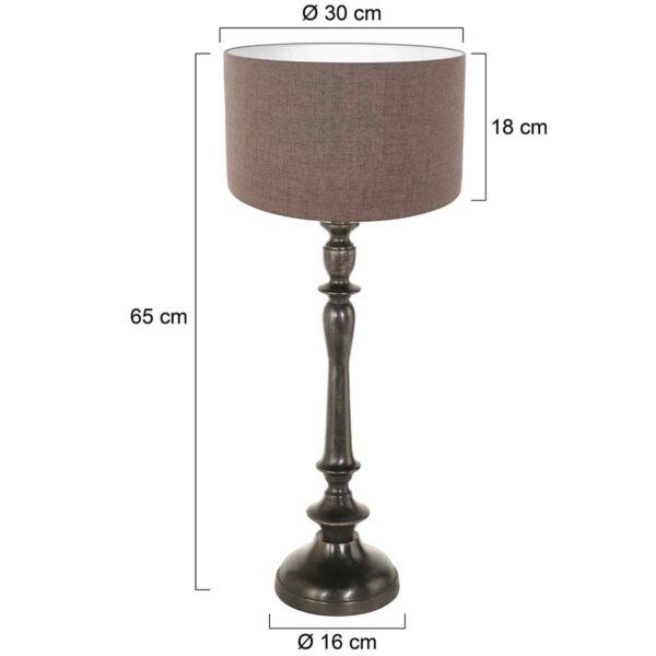 Klassieke ronde tafellamp bruin zwart Steinhauer Bois - Image 5