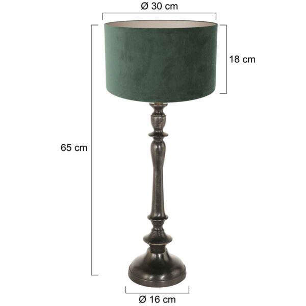 Retro groene tafellamp zwarte voet Steinhauer Bois - Image 5