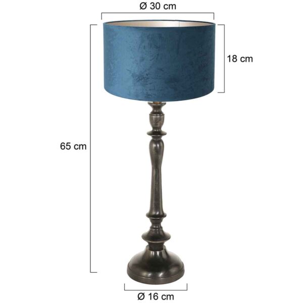 Vintage blauwe tafellamp zwarte voet Steinhauer Bois - Image 5