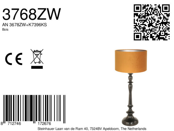 Steinhauer Bois tafellamp –– antiekzwart en goud - Image 6