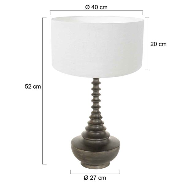 Klassieke zwart witte tafellamp Steinhauer Bois - Image 5