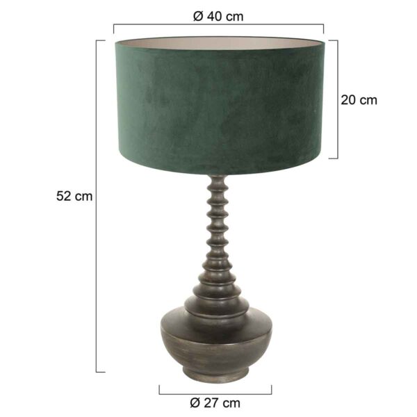 Retro groene tafellamp zwarte voet Steinhauer Bois - Image 5