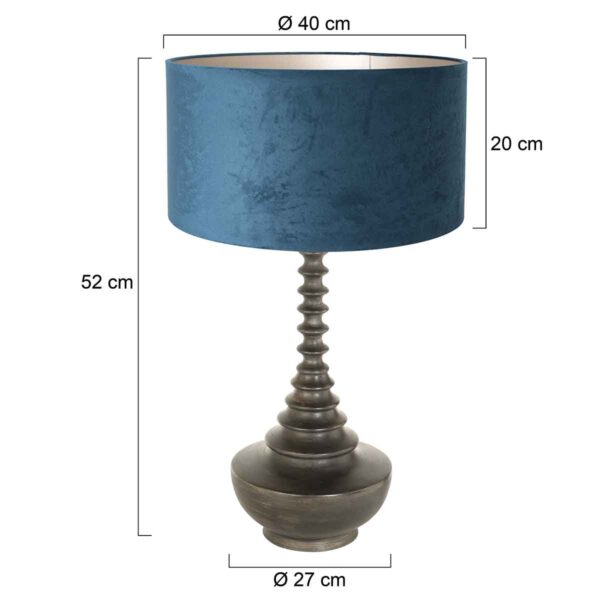 Vintage zwarte tafellamp blauwe lampenkap Steinhauer Bois - Image 5