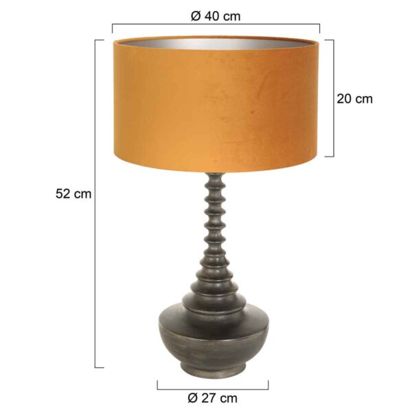 Retro zwarte tafellamp oranje lampenkap Steinhauer Bois - Image 6