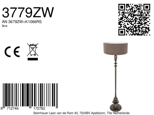 Rustieke bruin zwarte vloerlamp Steinhauer Bois - Image 6