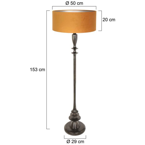 Retro oranje zwarte vloerlamp Steinhauer Bois - Image 6