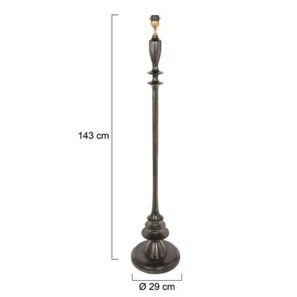 Klassieke ronde zwarte voet vloerlamp Steinhauer Bois - Image 5