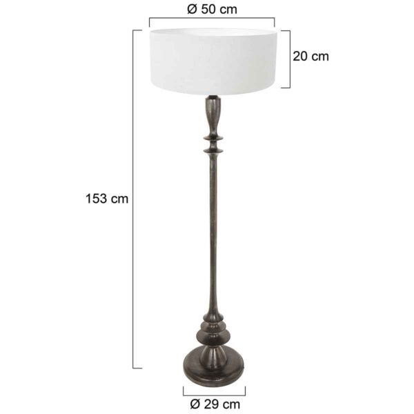 Klassieke zwarte vloerlamp witte lampenkap Steinhauer Bois - Image 5