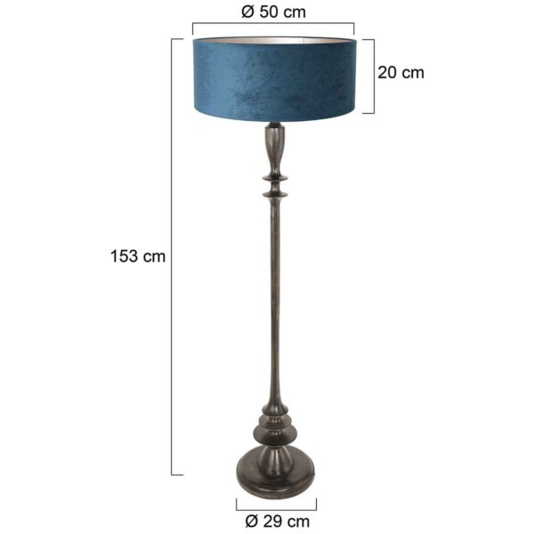 Vintage blauwe vloerlamp zwarte voet Steinhauer Bois - Image 5