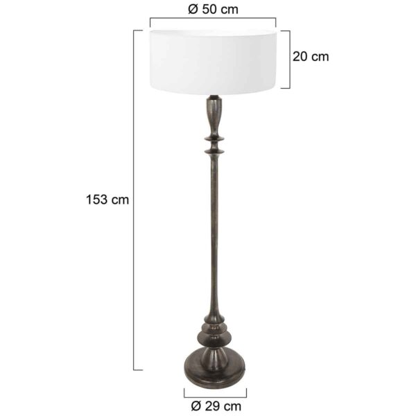 Klassieke witte ronde vloerlamp zwarte voet Steinhauer Bois - Image 5