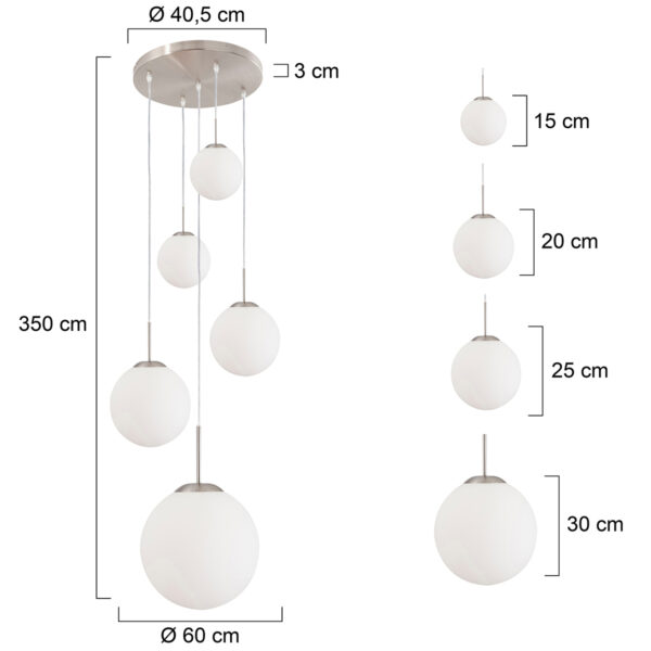 Steinhauer Bollique hanglamp | vijflichts | 63 cm breed | 5x E27 | staal - Image 7