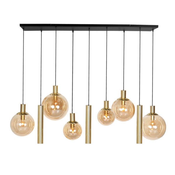 Steinhauer Bollique hanglamp – In hoogte verstelbaar – E27 + GU10 – messing en zwart - Image 8
