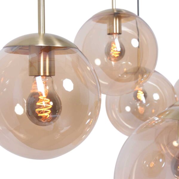 Steinhauer Bollique hanglamp – In hoogte verstelbaar – E27 (grote fitting) – amberkleurig en zwart - Image 5