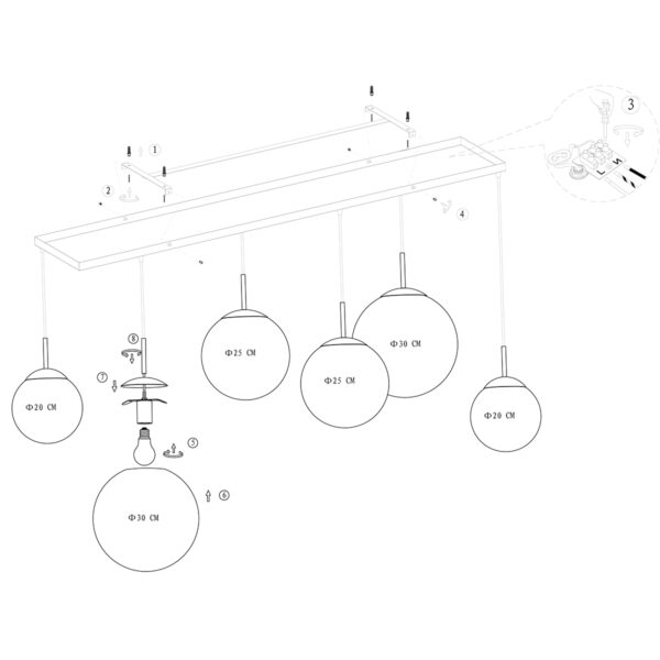 Steinhauer Bollique hanglamp – In hoogte verstelbaar – E27 (grote fitting) – amberkleurig en zwart - Image 8