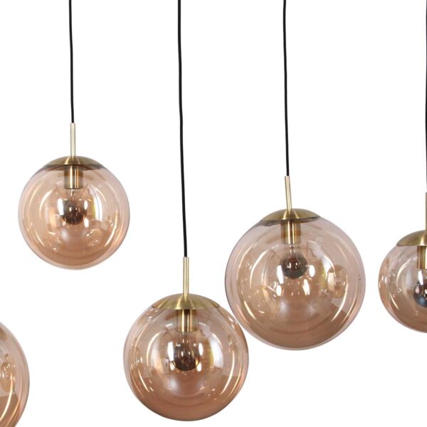 Steinhauer Bollique hanglamp – In hoogte verstelbaar – E27 (grote fitting) – amberkleurig en zwart - Image 10