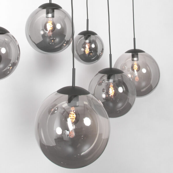 Steinhauer Bollique hanglamp – In hoogte verstelbaar – E27 (grote fitting) – smokeglas en zwart - Image 3