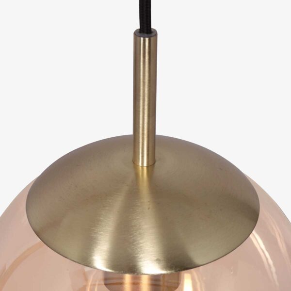 Steinhauer Bollique hanglamp – In hoogte verstelbaar – E27 (grote fitting) – amberkleurig en messing en zwart - Afbeelding 2