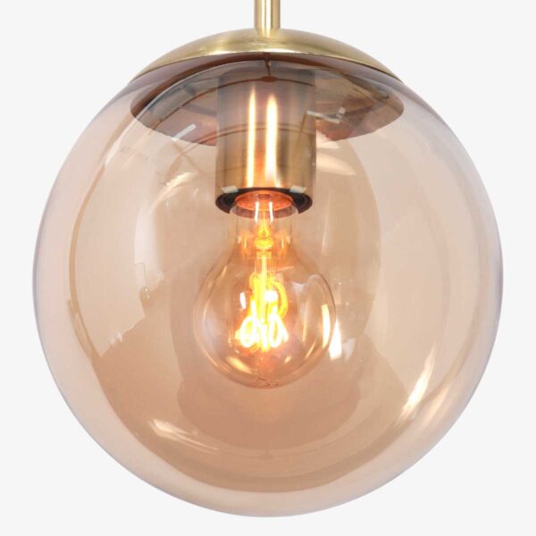 Steinhauer Bollique hanglamp – In hoogte verstelbaar – E27 (grote fitting) – amberkleurig en messing en zwart - Afbeelding 3