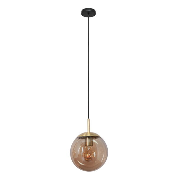 Steinhauer Bollique hanglamp – In hoogte verstelbaar – E27 (grote fitting) – amberkleurig en messing en zwart - Afbeelding 8