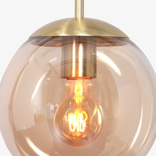 Steinhauer Bollique hanglamp – In hoogte verstelbaar – E27 (grote fitting) – amberkleurig en messing en zwart - Afbeelding 9
