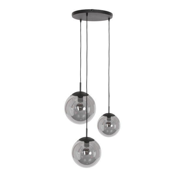 Steinhauer Bollique hanglamp - drielichts - rookglas - E27 - verstelbaar in hoogte - zwart - Image 11