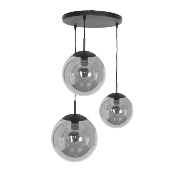 Steinhauer Bollique hanglamp - drielichts - rookglas - E27 - verstelbaar in hoogte - zwart - Image 12