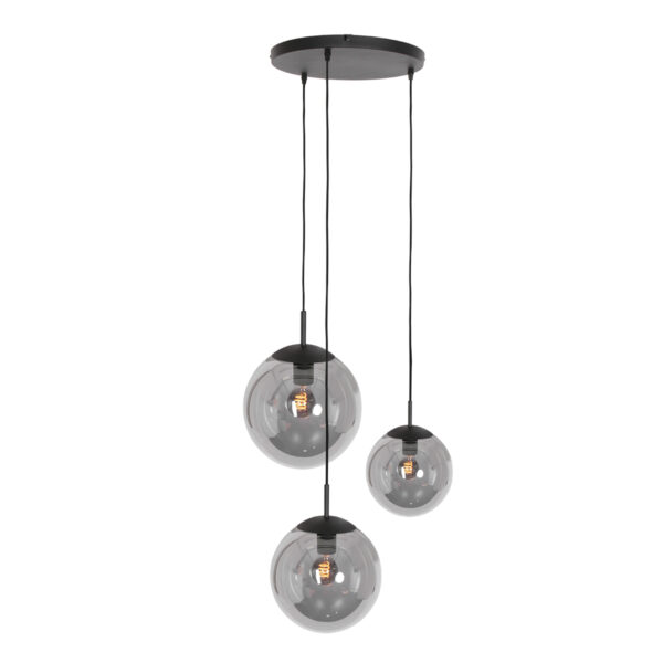 Steinhauer Bollique hanglamp - drielichts - rookglas - E27 - verstelbaar in hoogte - zwart - Image 16