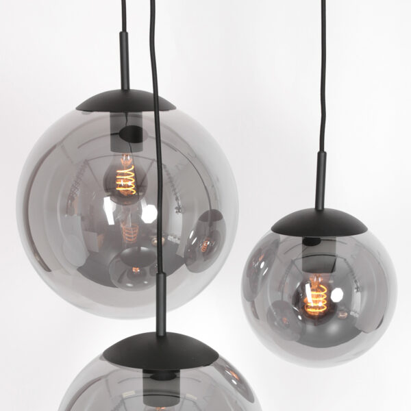 Steinhauer Bollique hanglamp - drielichts - rookglas - E27 - verstelbaar in hoogte - zwart - Image 6
