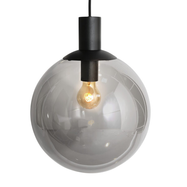 Steinhauer Bollique hanglamp – In hoogte verstelbaar – E27 + GU10 – smokeglas en zwart - Image 4