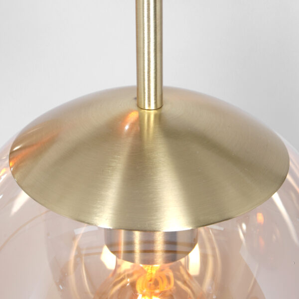 Steinhauer Bollique hanglamp – ø 60 cm – In hoogte verstelbaar – E27 (grote fitting) – amberkleurig en messing en zwart - Image 4