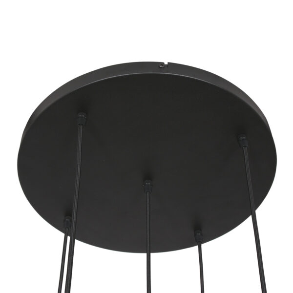 Steinhauer Bollique hanglamp – ø 60 cm – In hoogte verstelbaar – E27 (grote fitting) – amberkleurig en messing en zwart - Image 6