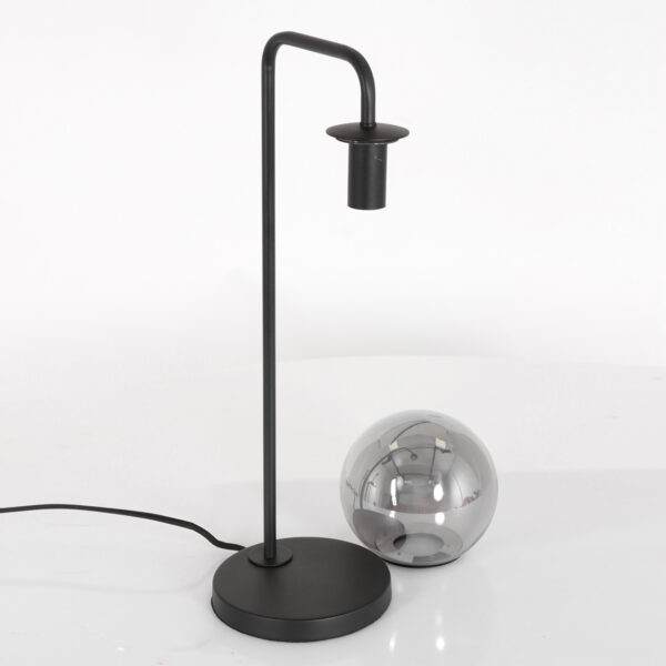 Steinhauer Bollique tafellamp - rookglas - E27 - 51 cm hoog - zwart - Image 4