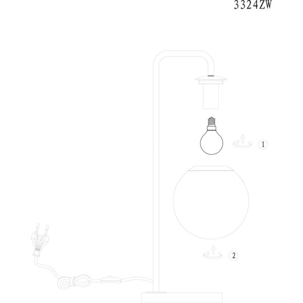 Steinhauer Bollique tafellamp - rookglas - E27 - 51 cm hoog - zwart - Image 7