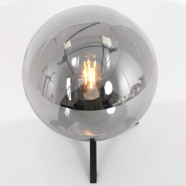 Steinhauer Bollique tafellamp - rookglas - E27 - 26 cm hoog - zwart - Image 9