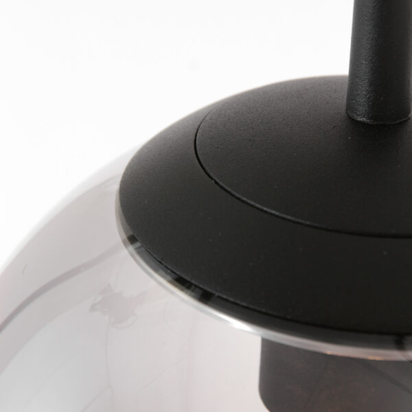 Steinhauer Bollique vloerlamp - rookglazen bol - 149 cm hoog - E27 - zwart - Image 4