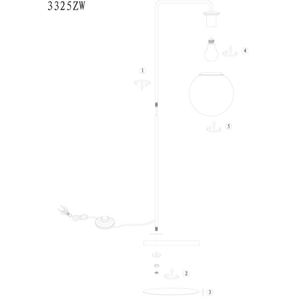 Steinhauer Bollique vloerlamp - rookglazen bol - 149 cm hoog - E27 - zwart - Image 8