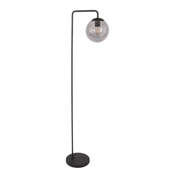Steinhauer Bollique vloerlamp - rookglazen bol - 149 cm hoog - E27 - zwart - Image 9