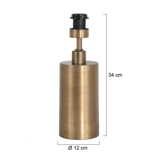 Steinhauer Brass lampenvoet - cilinder - 22 cm hoog - E27 - zonder kap - brons - Afbeelding 5