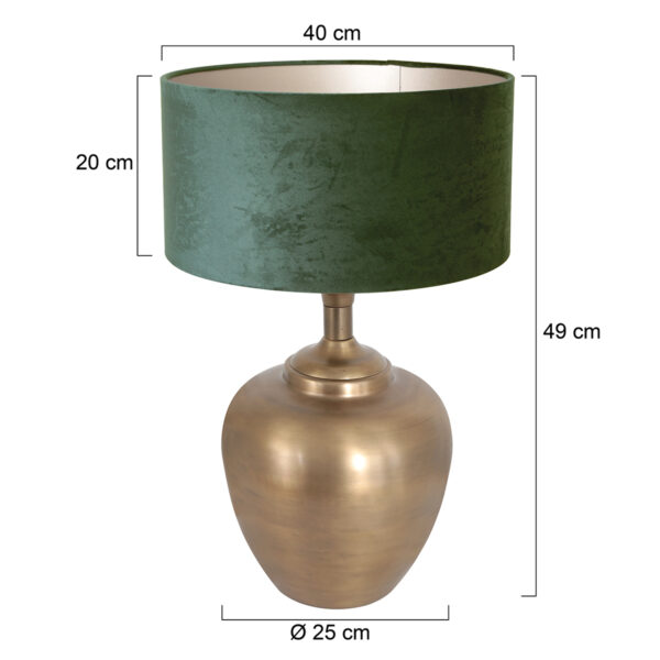 Steinhauer Brass tafellamp - vaaslamp - met groene kap - 55 cm hoog - E27 - brons - Image 5