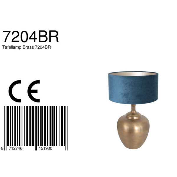 Steinhauer Brass tafellamp – ø 400 cm – E27 (grote fitting) – blauw en brons - Image 7