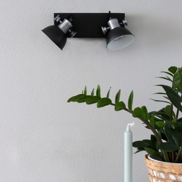 Steinhauer Brooklyn plafondlamp - 2 spots - draaibaar & kantelbaar - incl. led - zwart - Image 2