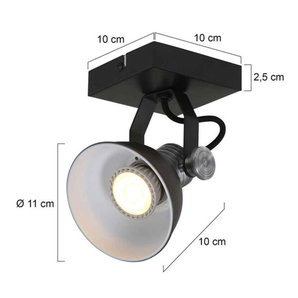 Steinhauer Brooklyn plafondspot - ingebouwd LED - dim to warm - draai- en kantelbaar - zwart - Image 6