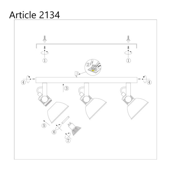Steinhauer Brooklyn drielichts plafondlamp - inclusief GU10 lichtbron - dim to warm - 60 cm breed - zwart - Image 8