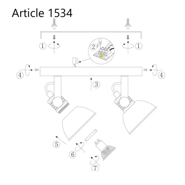 Steinhauer Brooklyn plafondlamp - 2 spots - draaibaar & kantelbaar - incl. led - zwart - Image 9