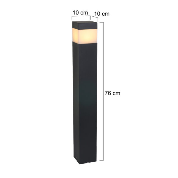Steinhauer Otis staande buitenlamp - 78 cm hoog - IP44 - zwart - Image 5