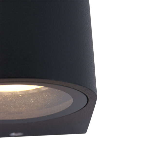 Shada Barbara wandlamp - buiten - boven en onderverlichting - 15 cm hoog - incl. GU10 - zwart - Image 4