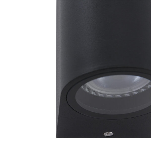 Shada Barbara wandlamp - buiten - boven en onderverlichting - 15 cm hoog - incl. GU10 - zwart - Image 5