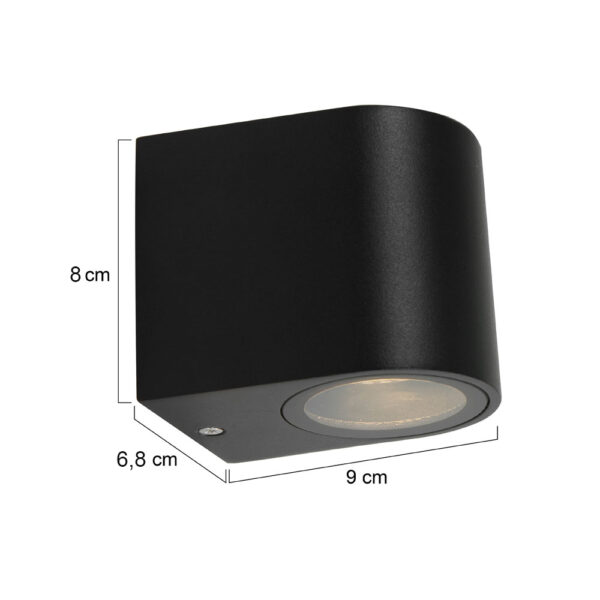Shada Sacramento wandlamp - buiten - IP44 - 9 cm hoog -  incl. lichtbron - zwart - Image 6