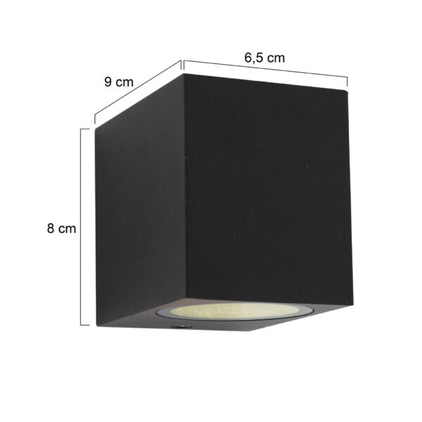 Shada Square wandlamp - buiten - 8 cm hoog - incl. GU10 - zwart - Image 7